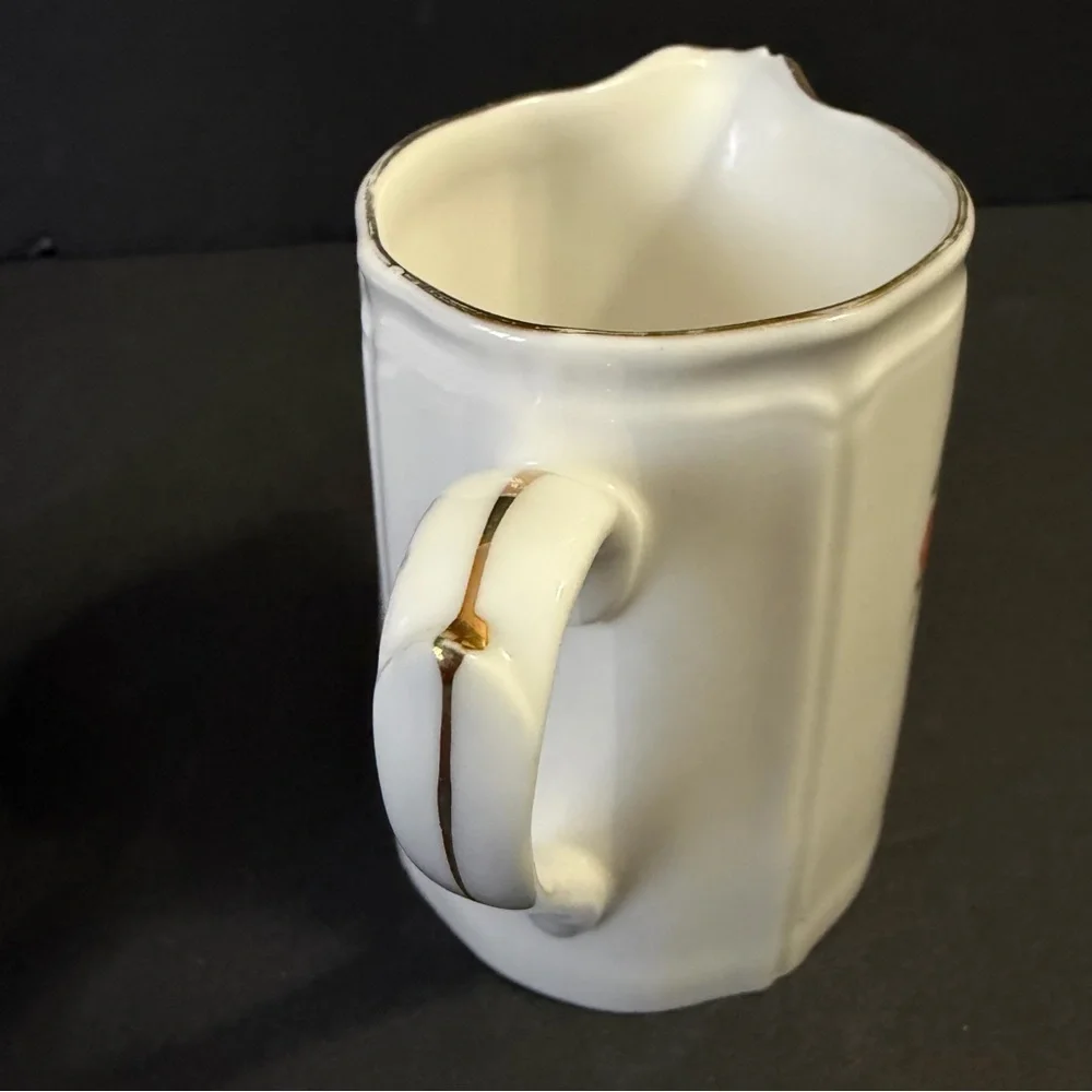 Shelton Creamer & Open Sugar Bowl Japan White Porcelain Romantic Floral White